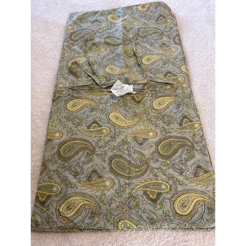 King Pillow Sham Blue Green Patchwork Paisley Cottagecore